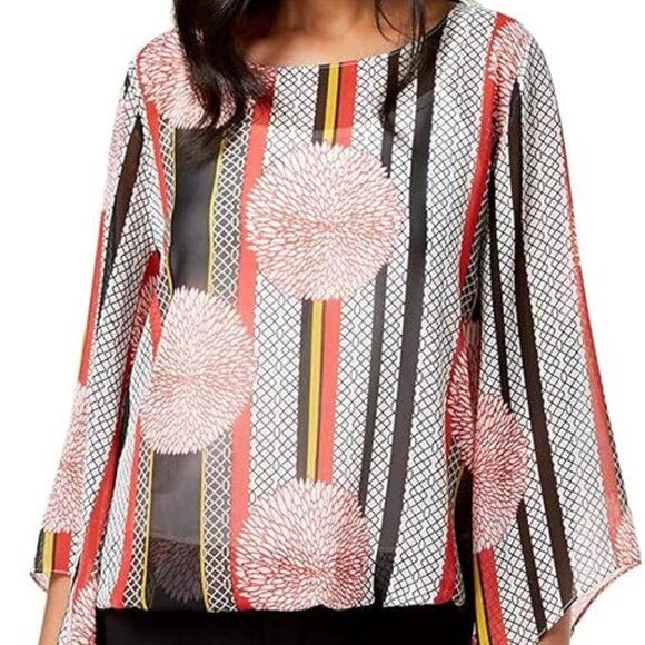 Alfani Tops - NWT ALFANI Women's Multi Angel-Sleeve Pullover Blouse Shirt - XL